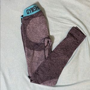 Gymshark Flex Leggings-Charcoal Marl/Dusky Teal